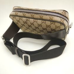 GUCCI Gucci Waist Bag 449174 GG Canvas x Leather Beige Outlet 252125