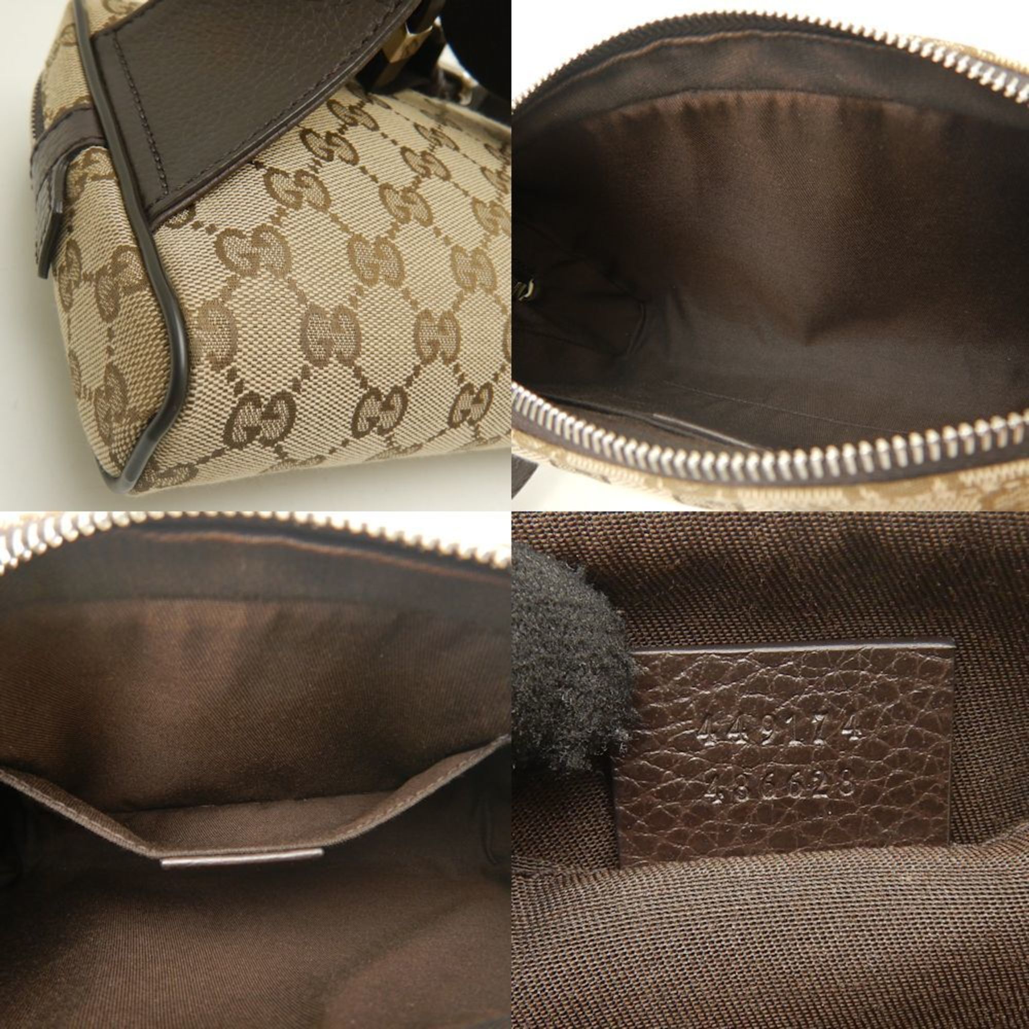 GUCCI Gucci Waist Bag 449174 GG Canvas x Leather Beige Outlet 252125