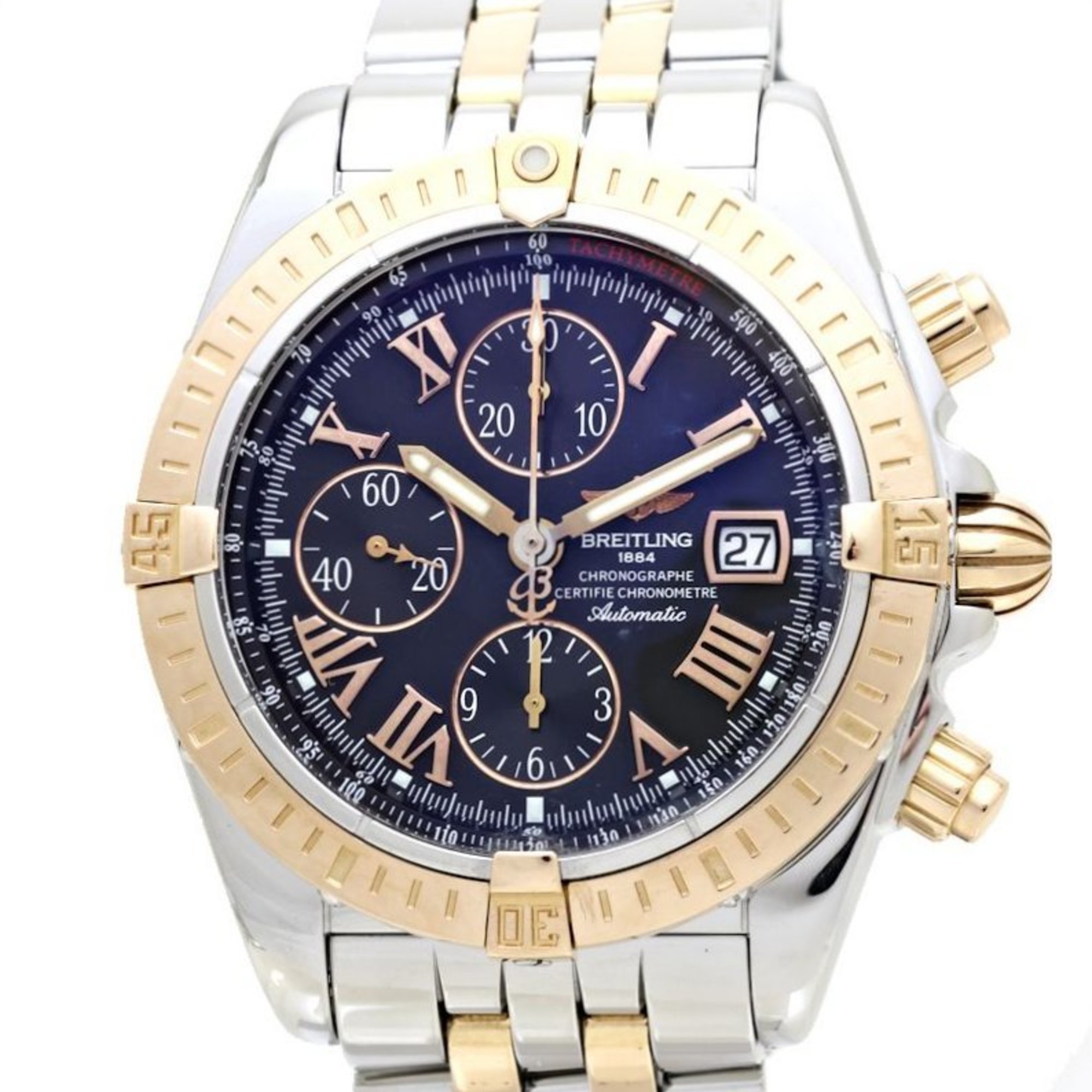 BREITLING Chronomat Evolution C156B21PAC Polished K18PG Pink Gold x Stainless Steel Men's 39584 Watch