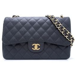 CHANEL A58600 Shoulder Bag Matelasse Caviar Skin Black 351645