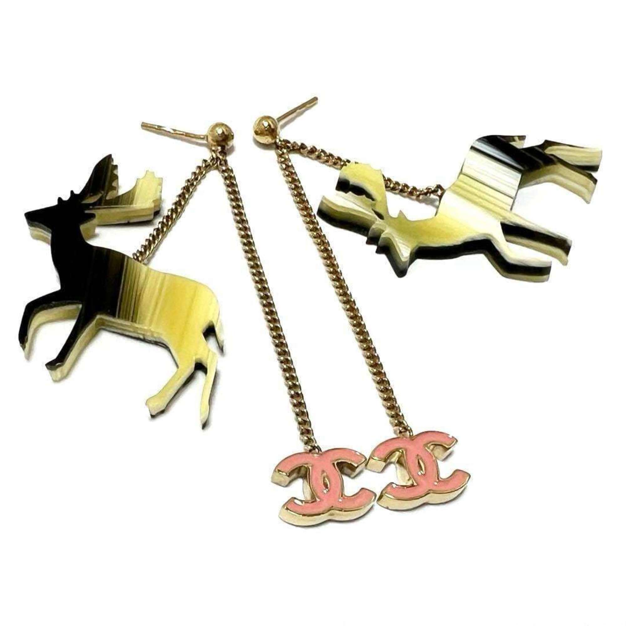 CHANEL Women's Chain Drop Earrings Reindeer