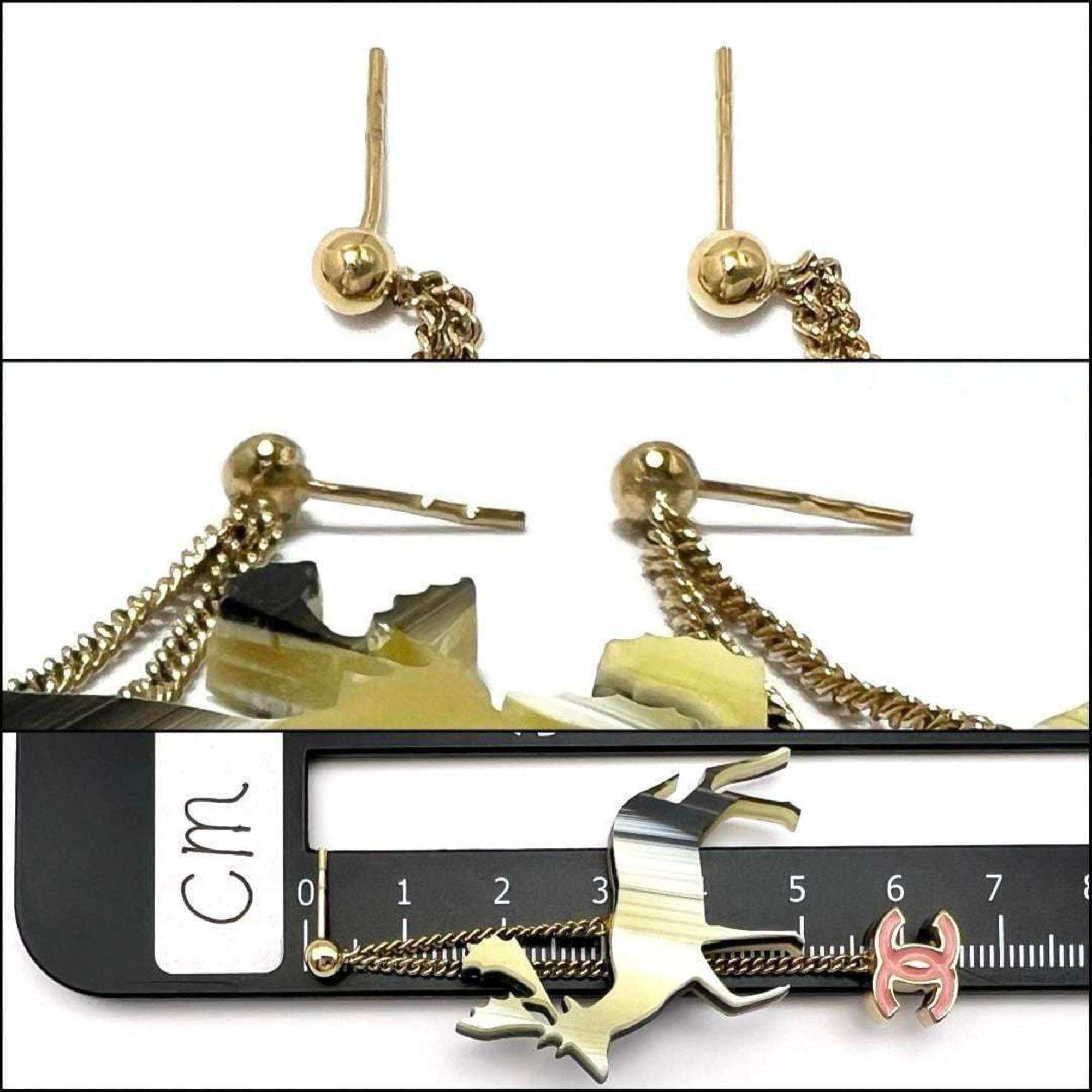 CHANEL Women's Chain Drop Earrings Reindeer