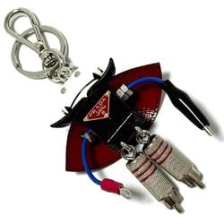 PRADA Women's and Men's Bag Charm Vlad Key Ring Trick Holder Leather