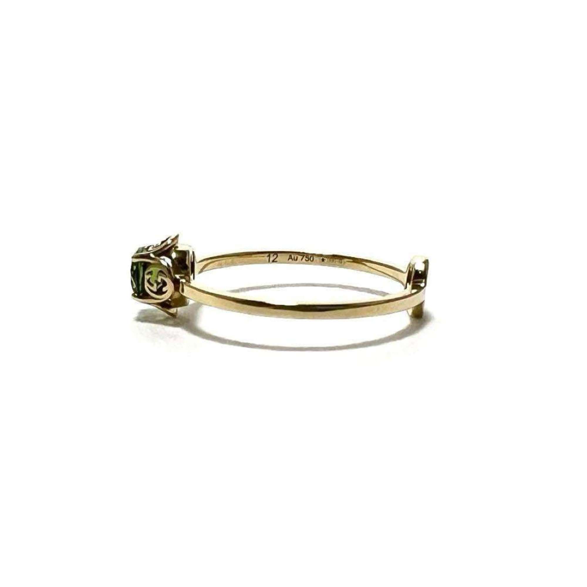 GUCCI Women's Interlocking G Tourmaline Ring in Yellow Gold K18