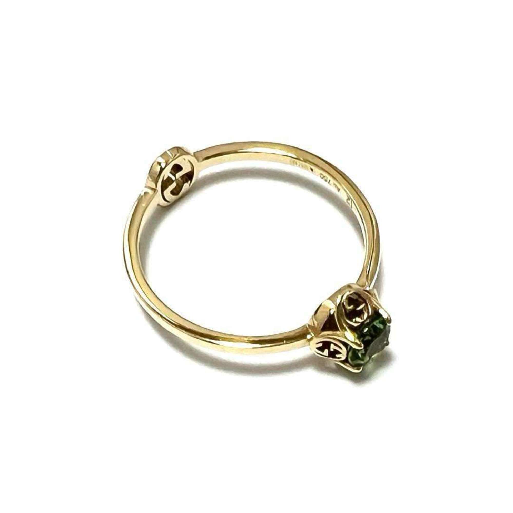 GUCCI Women's Interlocking G Tourmaline Ring in Yellow Gold K18