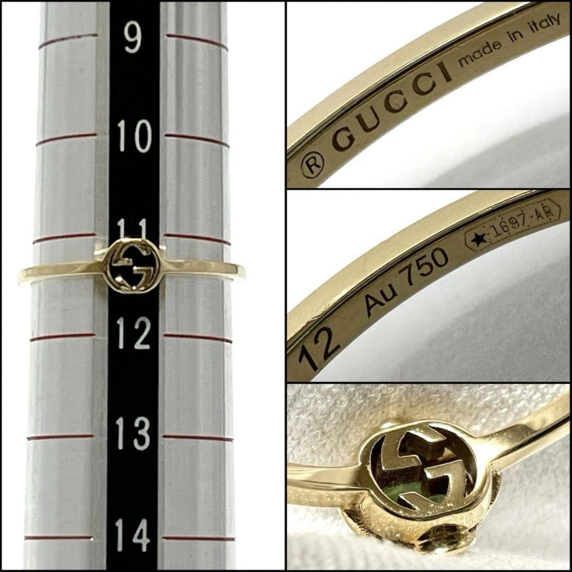 GUCCI Women's Interlocking G Tourmaline Ring in Yellow Gold K18