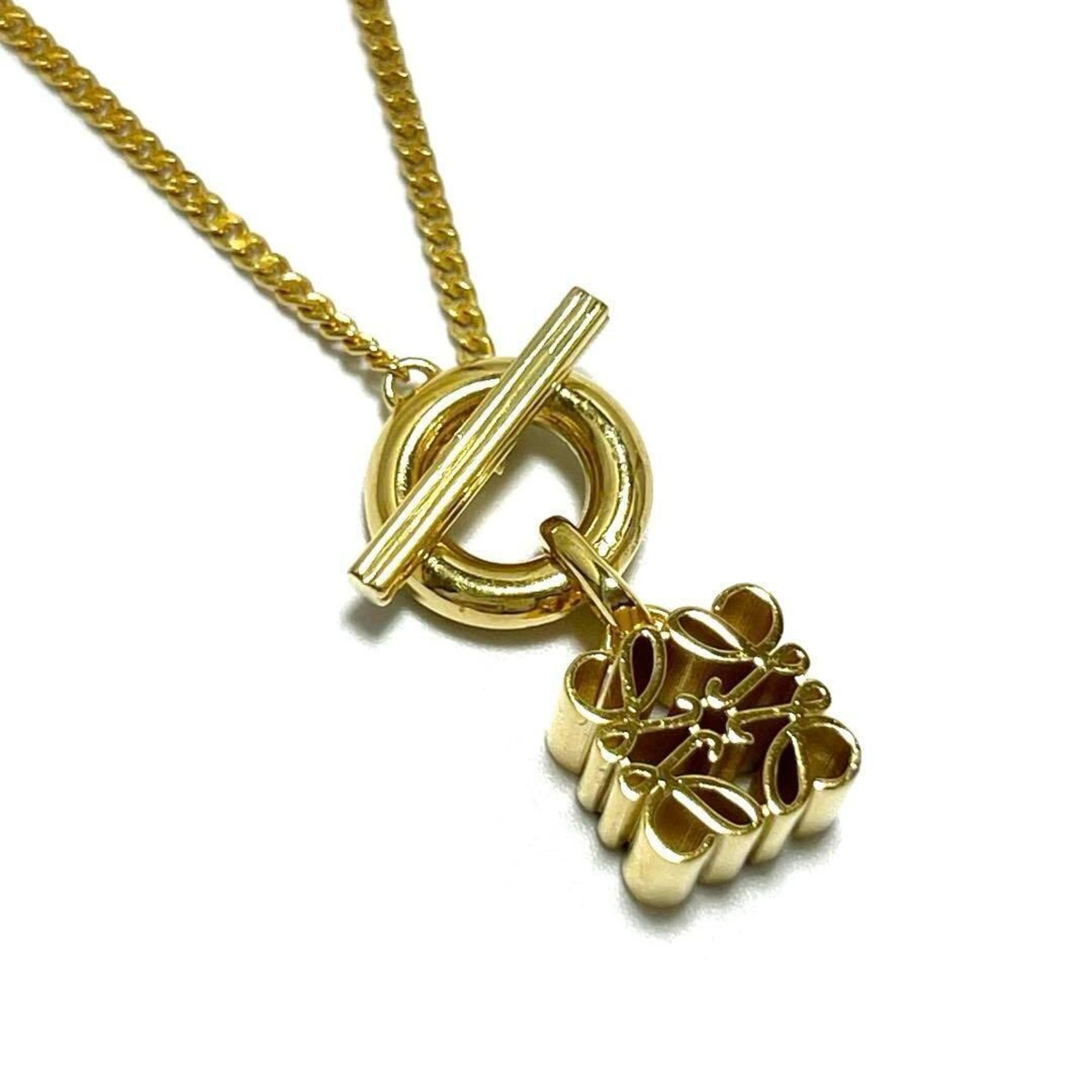 LOEWE Women's Anagram Pendant 925 Silver 24K Gold Plated