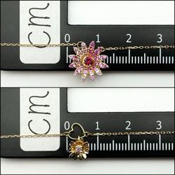 Gucci Flora Station Necklace Pendant for Women, 18K Pink Gold, Sapphire, Ruby