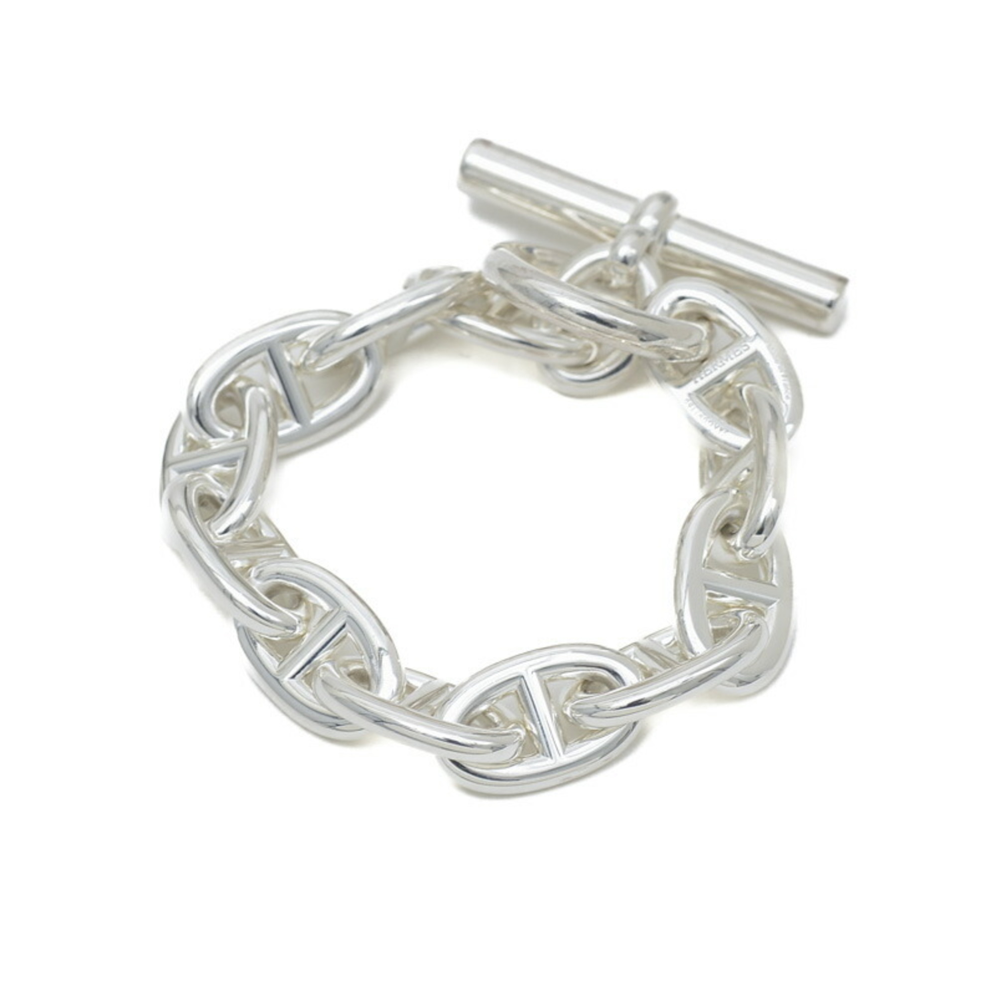 Hermes Chaine d'Ancre TGM Bracelet Silver SV925 12 Links