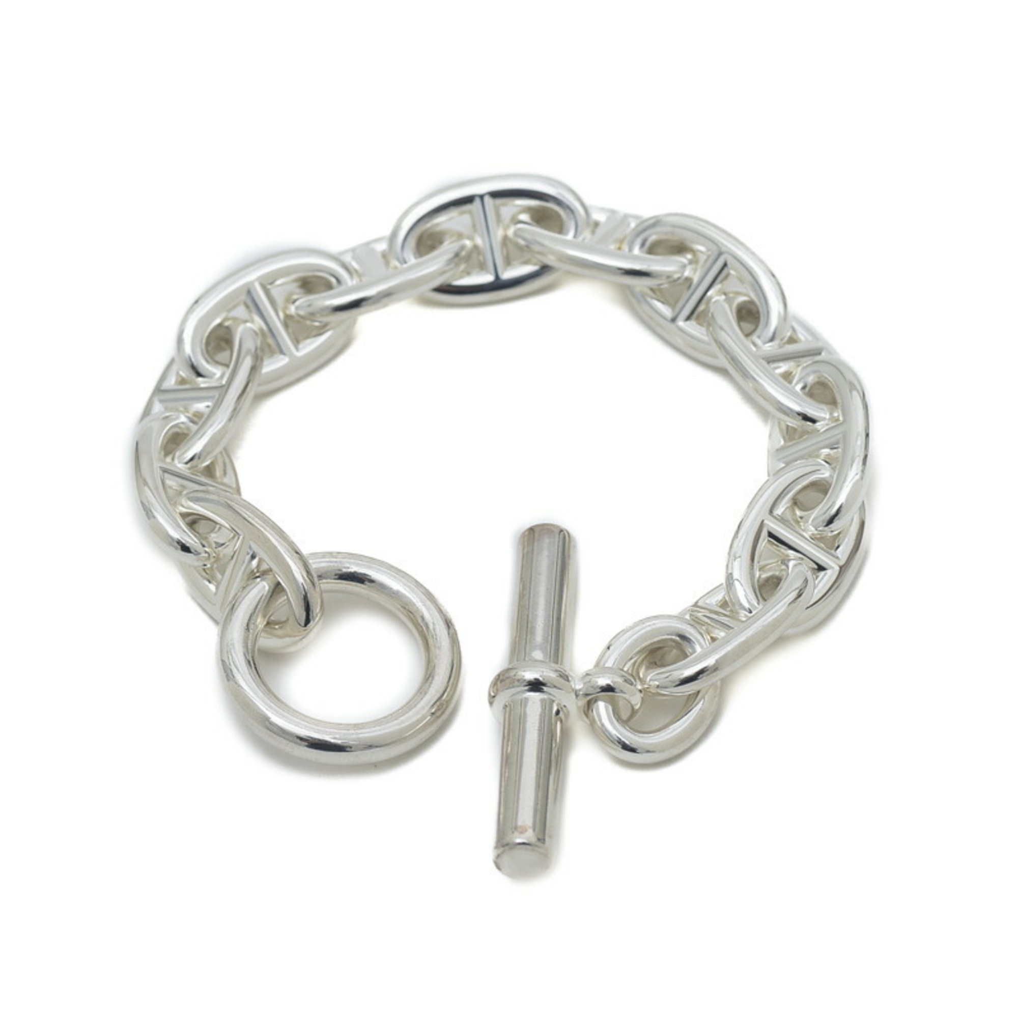 Hermes Chaine d'Ancre TGM Bracelet Silver SV925 12 Links