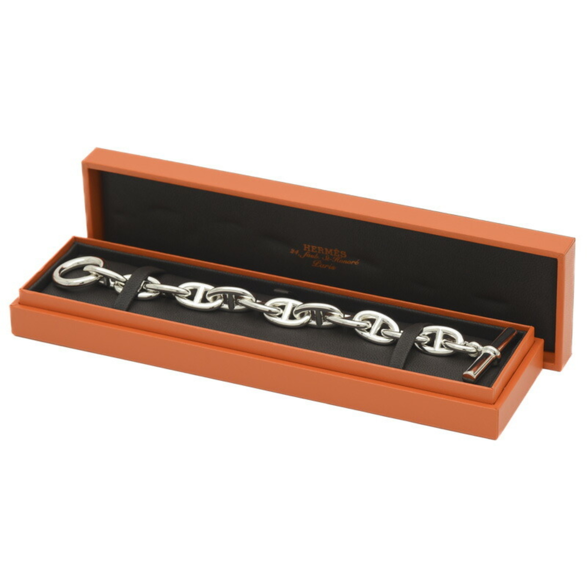 Hermes Chaine d'Ancre TGM Bracelet Silver SV925 12 Links