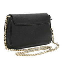 Gucci Chain Shoulder Bag Black Leather 536224