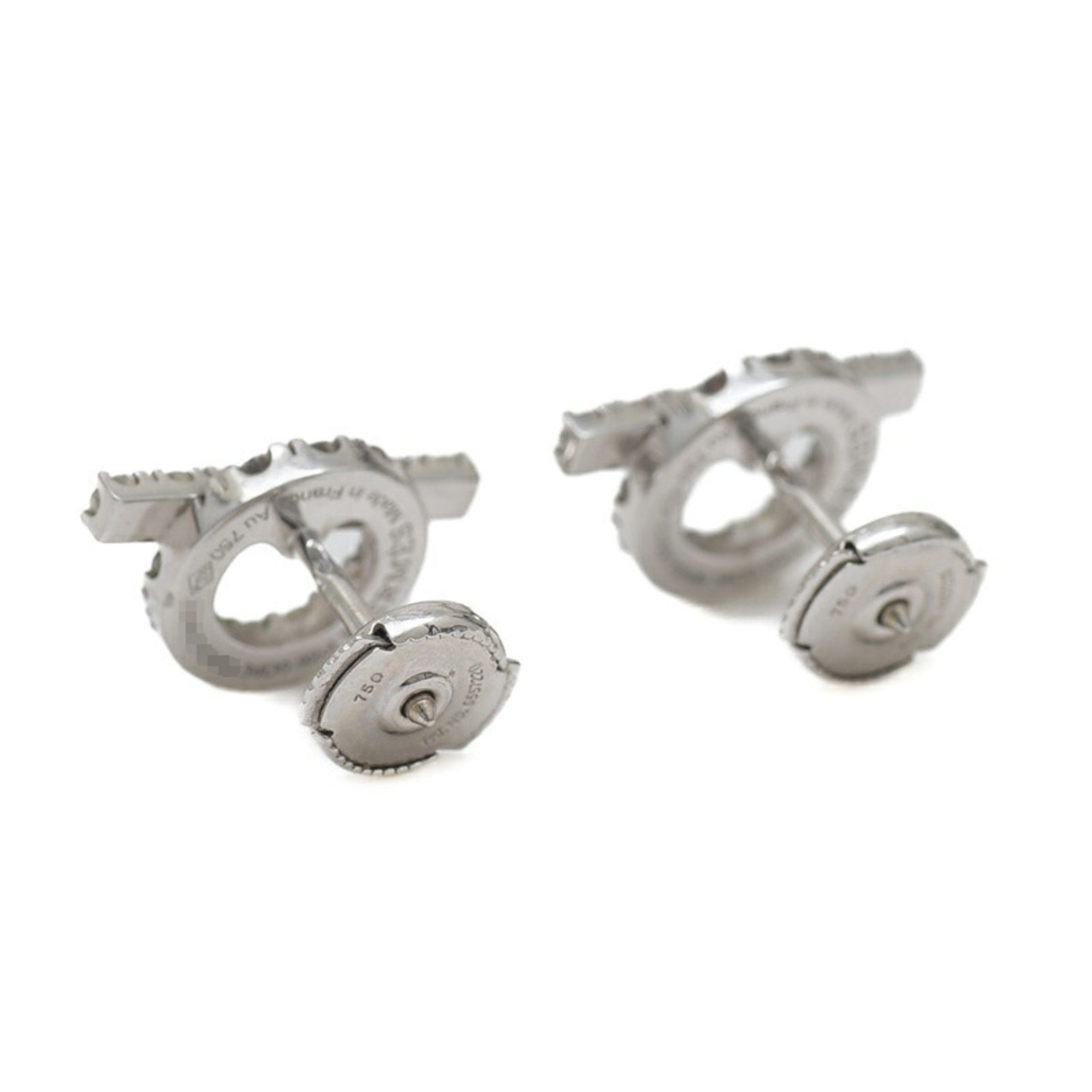 Hermes Finesse Earrings K18WG Diamond D0.92ct