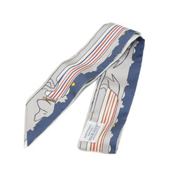 Hermes Twilly Parisian Dog Les Chiens Parisiens Scarf Gris Pale Blue Jaune