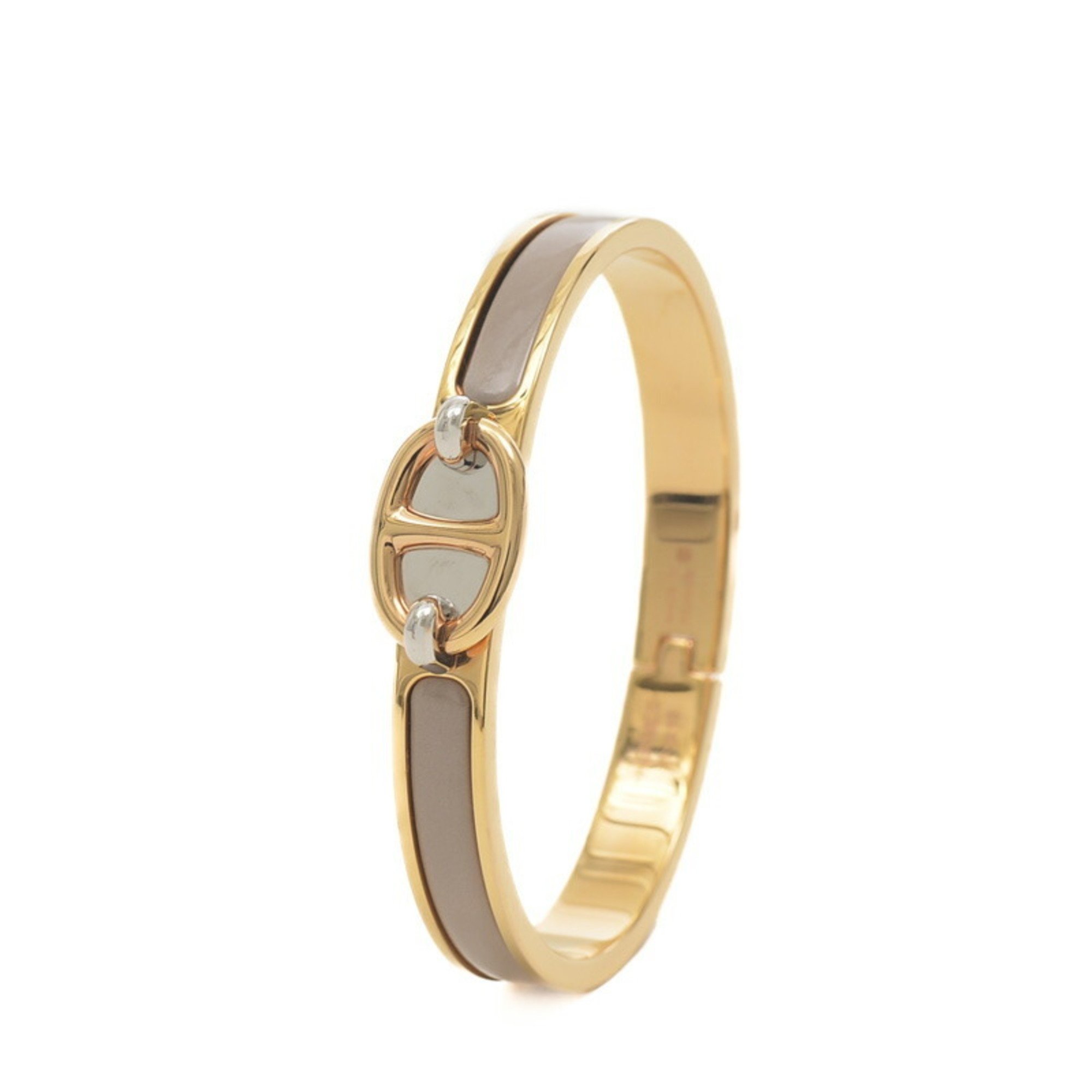 Hermes Click Chaine d'Ancre Bracelet Bangle Grey Gold Silver