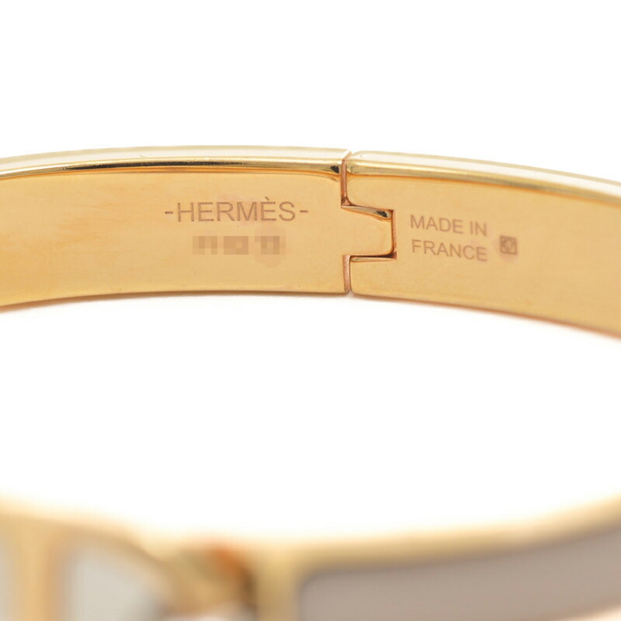 Hermes Click Chaine d'Ancre Bracelet Bangle Grey Gold Silver