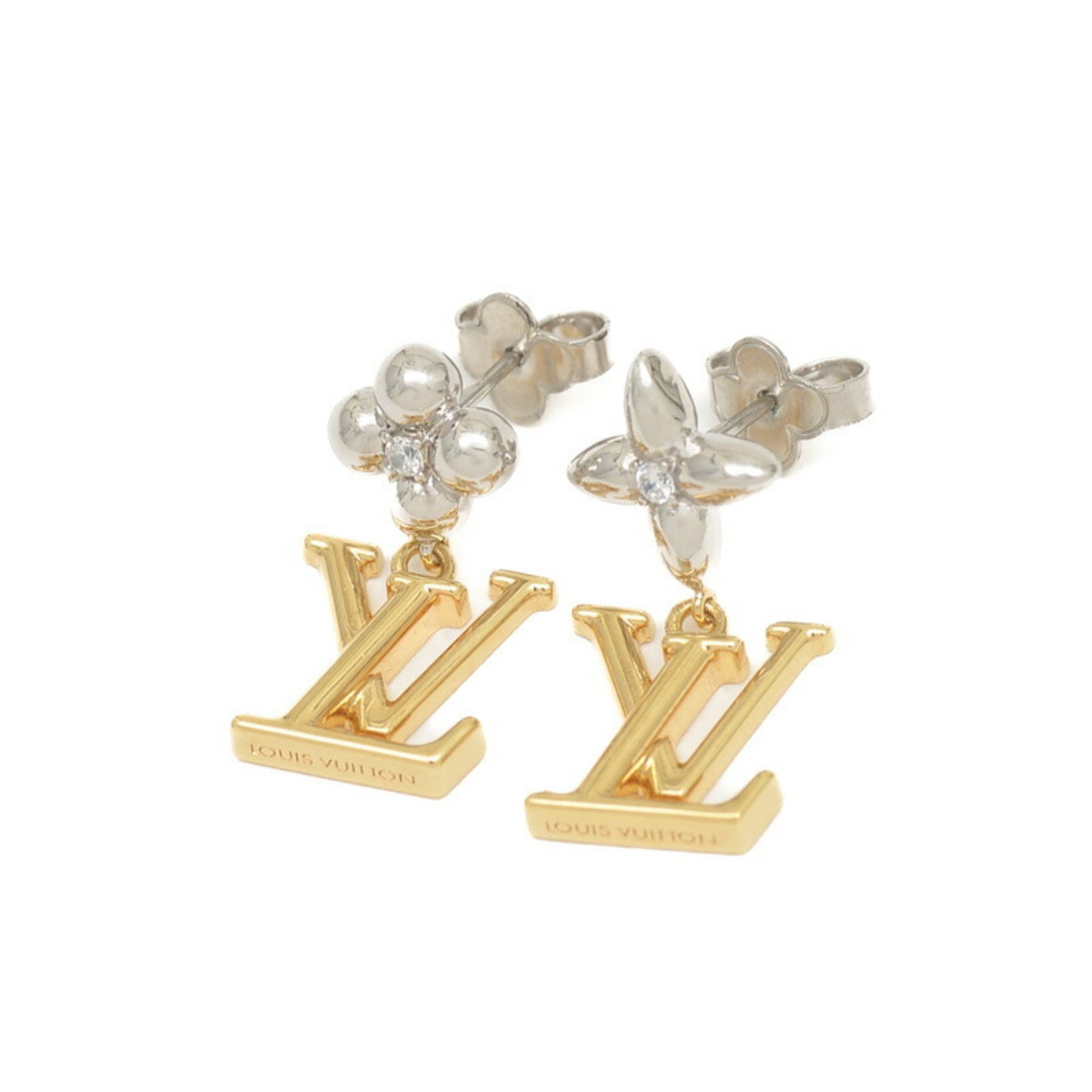 Louis Vuitton Pandant LV Iconic Flower Earrings Gold Silver M01287