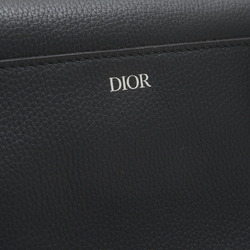 Christian Dior Dior Saddle Bag Shoulder Leather Navy