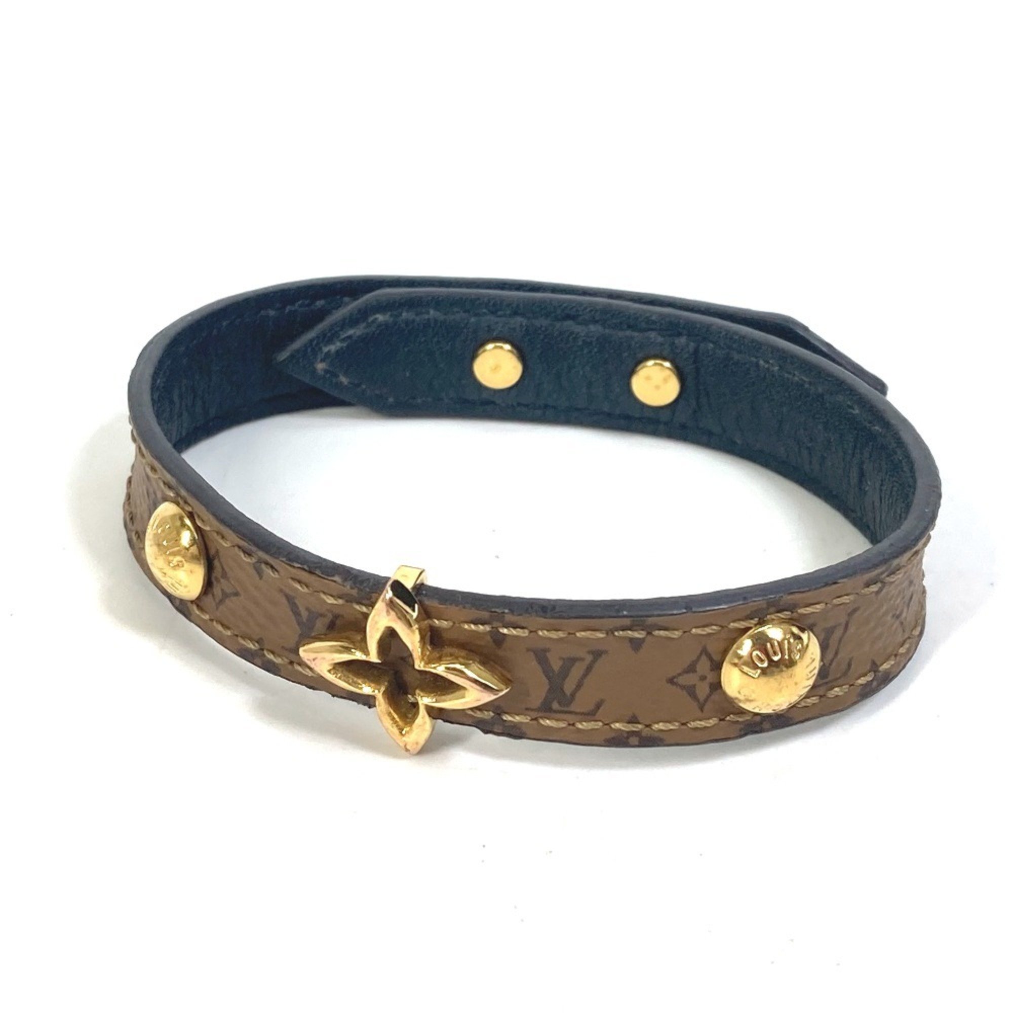 LOUIS VUITTON M6597F Monogram Reverse Bracelet Blooming Canvas Women's Brown