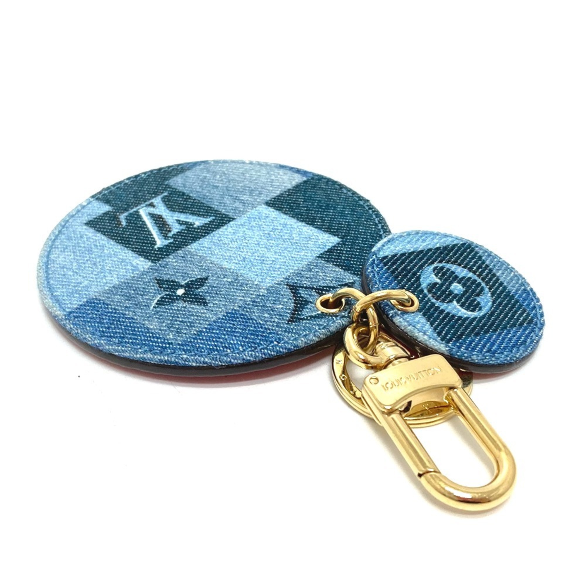 LOUIS VUITTON M69017 Monogram Denim Portocle Key Ring Bag Charm Holder Canvas Men's Women's Blue