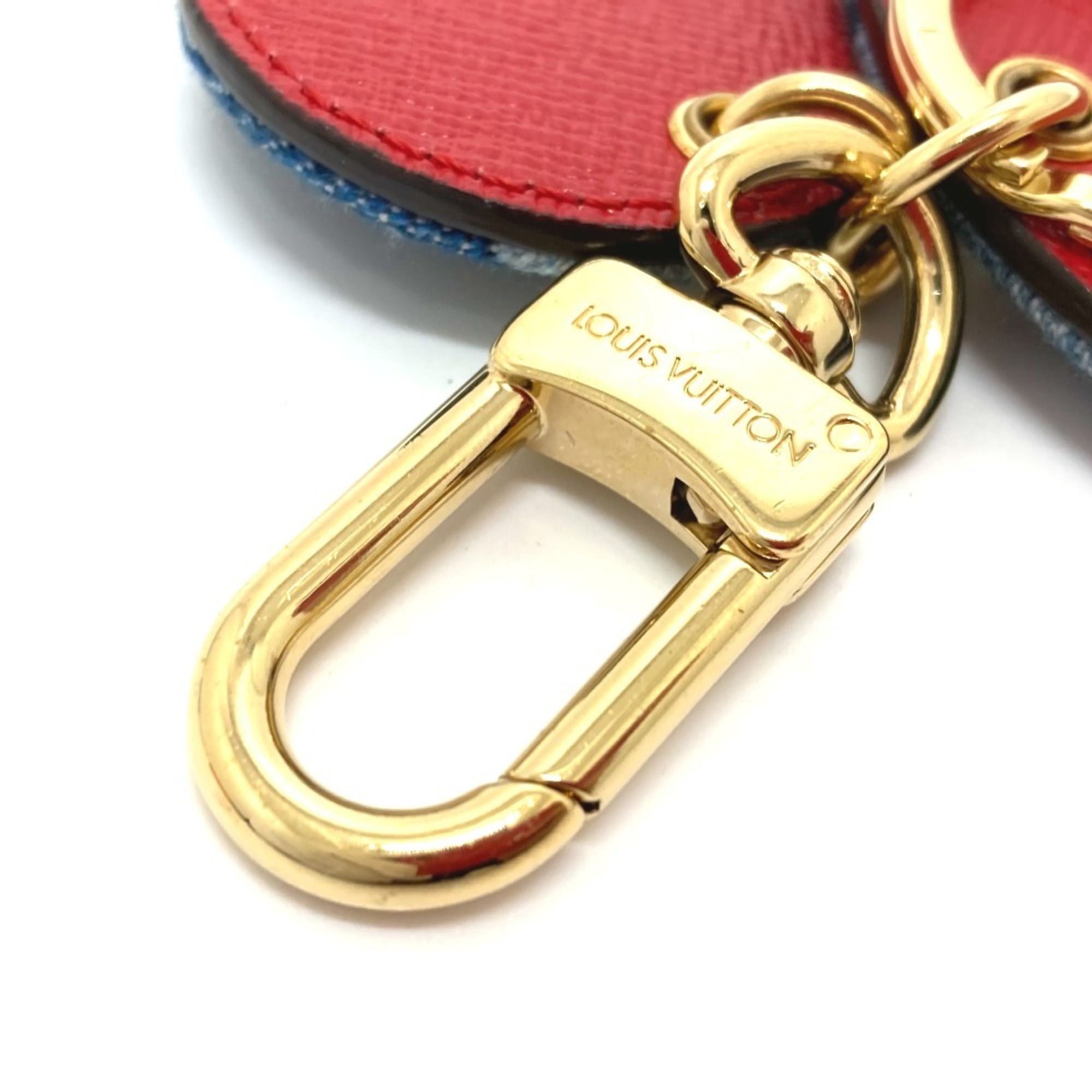 LOUIS VUITTON M69017 Monogram Denim Portocle Key Ring Bag Charm Holder Canvas Men's Women's Blue