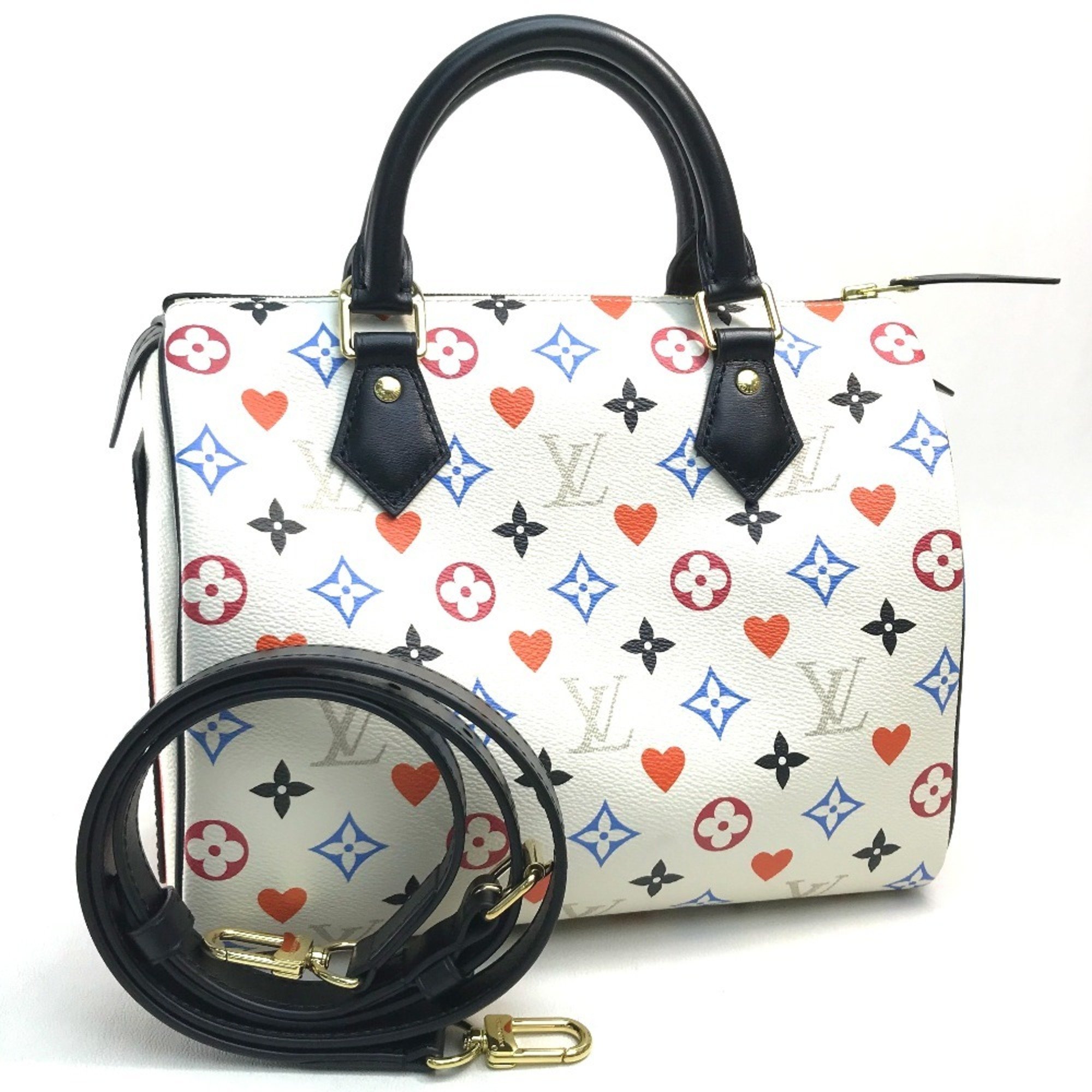 LOUIS VUITTON M57466 Monogram Multi Speedy Bandouliere 25 Handbag Canvas Women's Blanc White x Multicolor