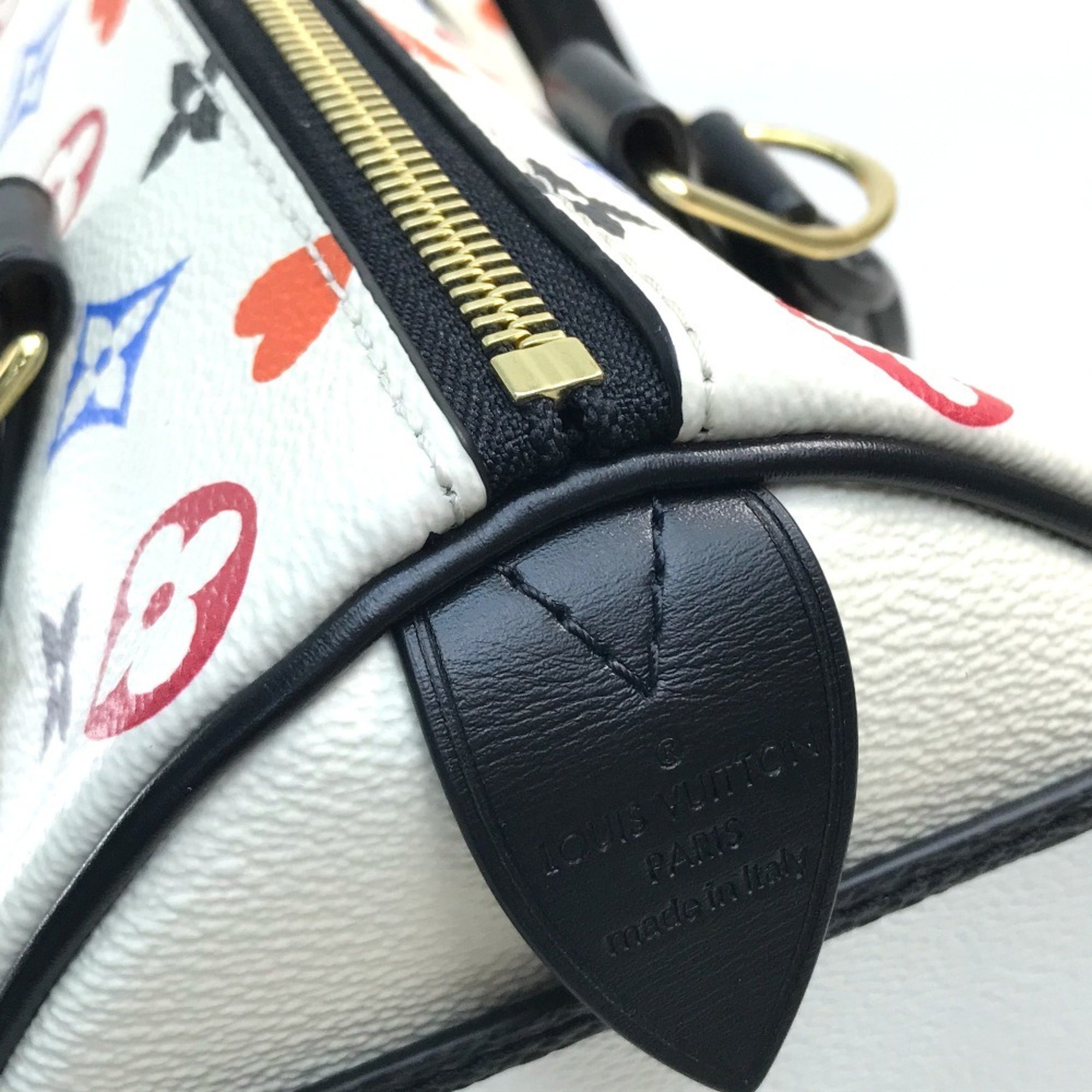 LOUIS VUITTON M57466 Monogram Multi Speedy Bandouliere 25 Handbag Canvas Women's Blanc White x Multicolor