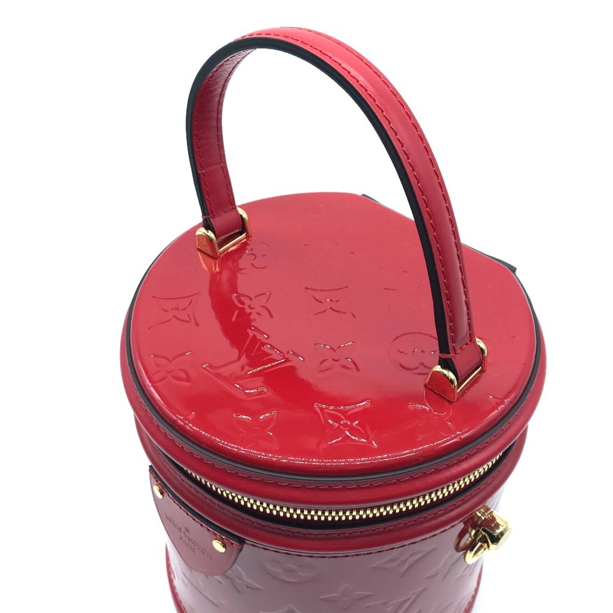 LOUIS VUITTON M53998 Monogram Vernis Cannes PM Handbag Patent Leather Women's Rouge Red