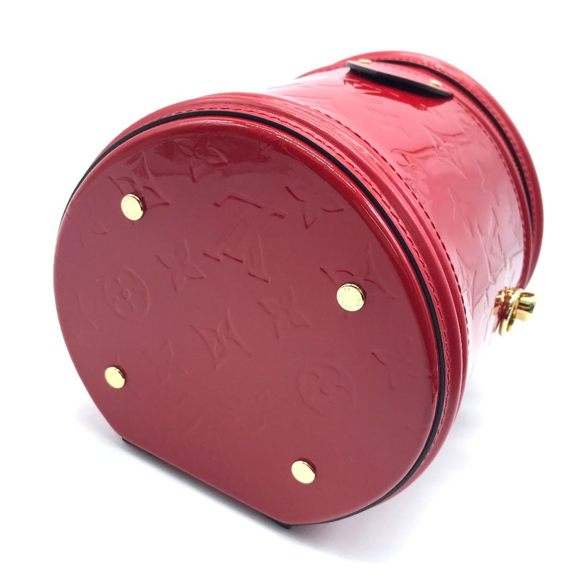 LOUIS VUITTON M53998 Monogram Vernis Cannes PM Handbag Patent Leather Women's Rouge Red