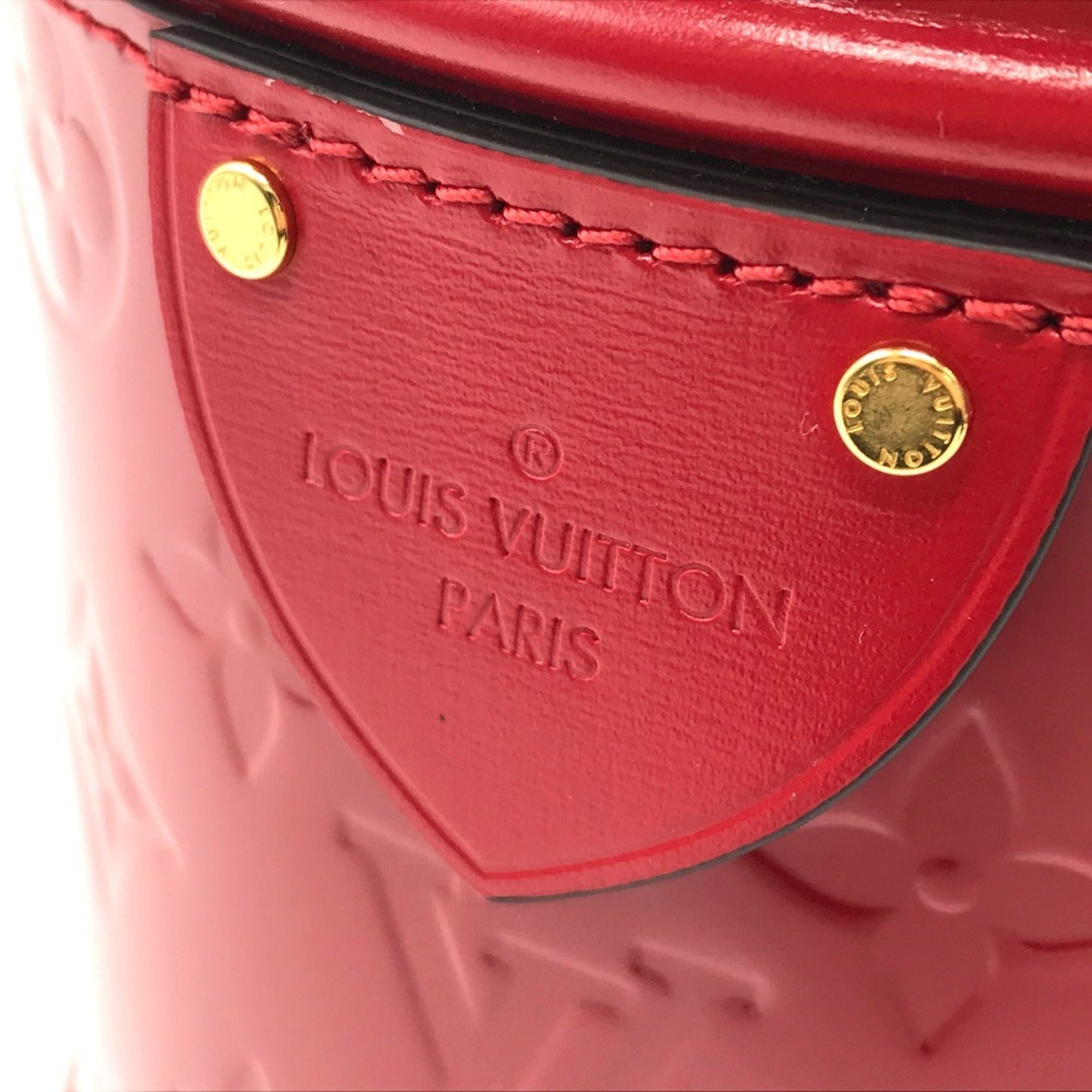 LOUIS VUITTON M53998 Monogram Vernis Cannes PM Handbag Patent Leather Women's Rouge Red