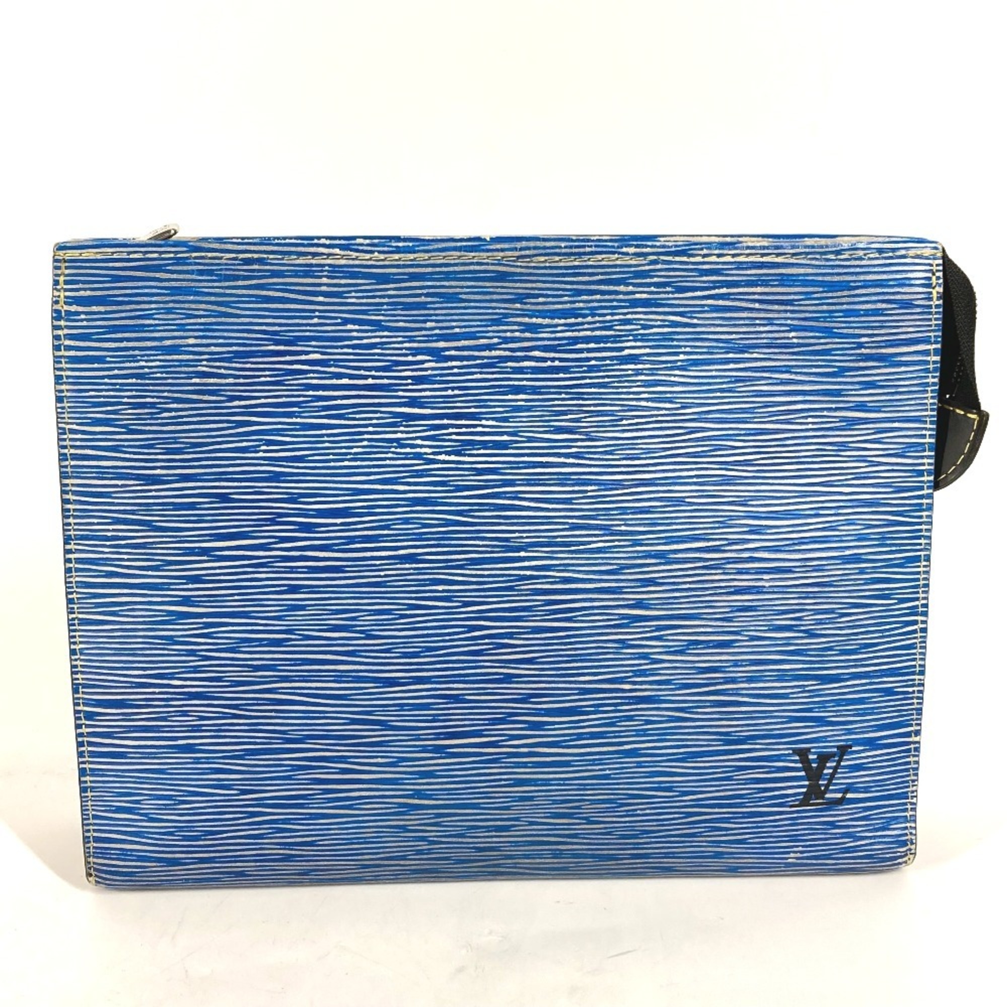 LOUIS VUITTON M54654 Epi Denim Poche Toilette Bag Pouch Second Leather Men's Blue