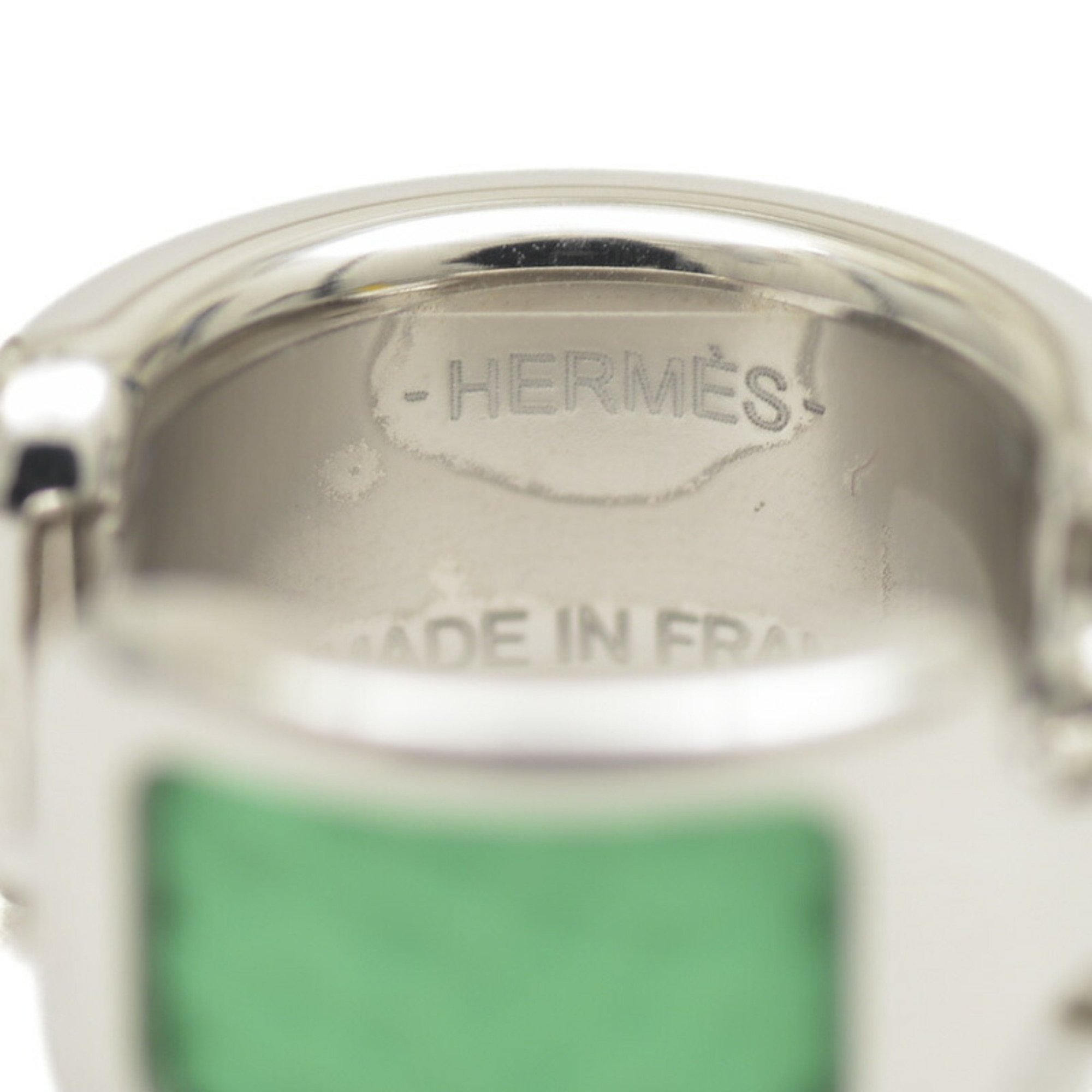 Hermes Olympe PM Ear Cuff Silver Vert Comic