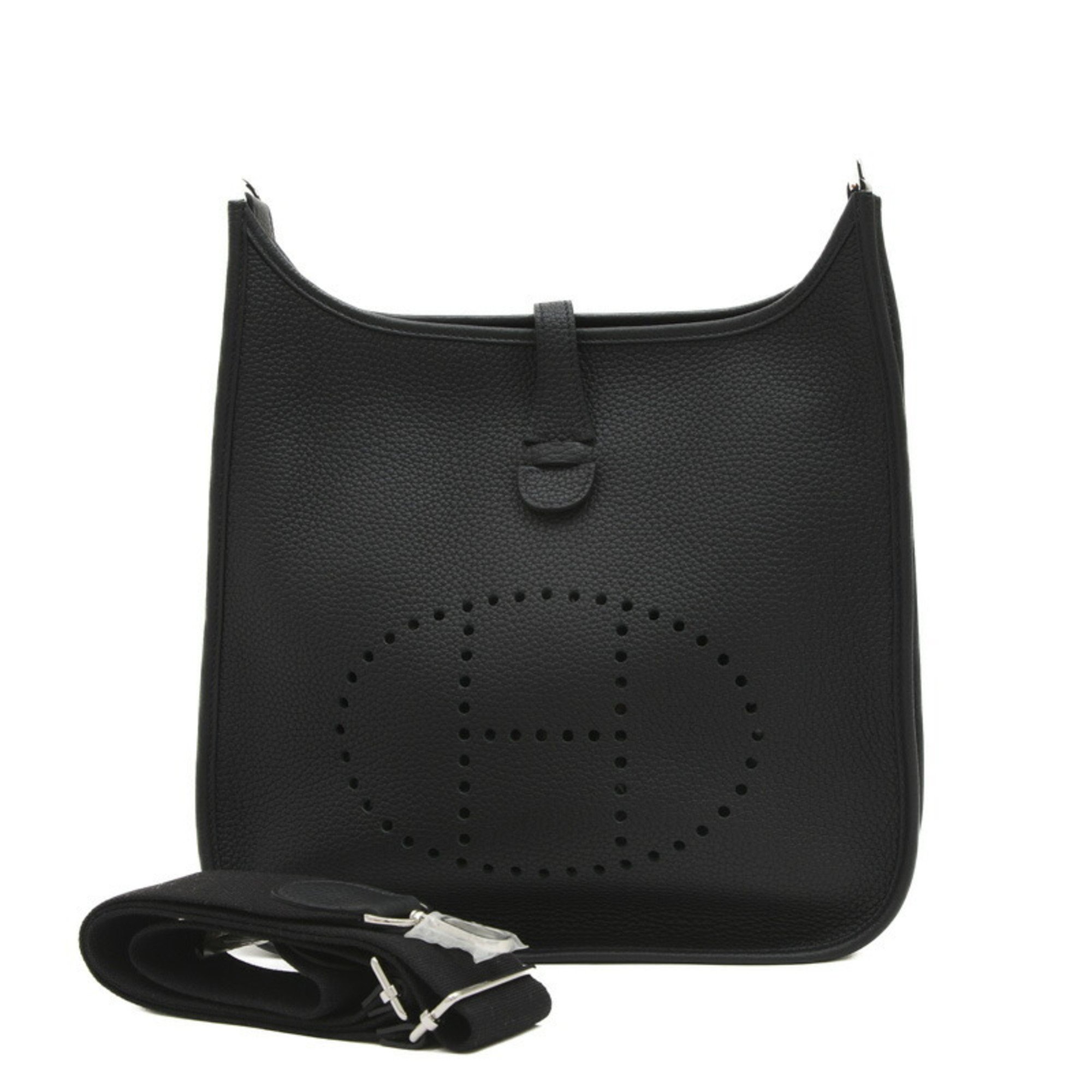 Hermes Evelyn 3 PM Shoulder Bag Taurillon Black W Stamp