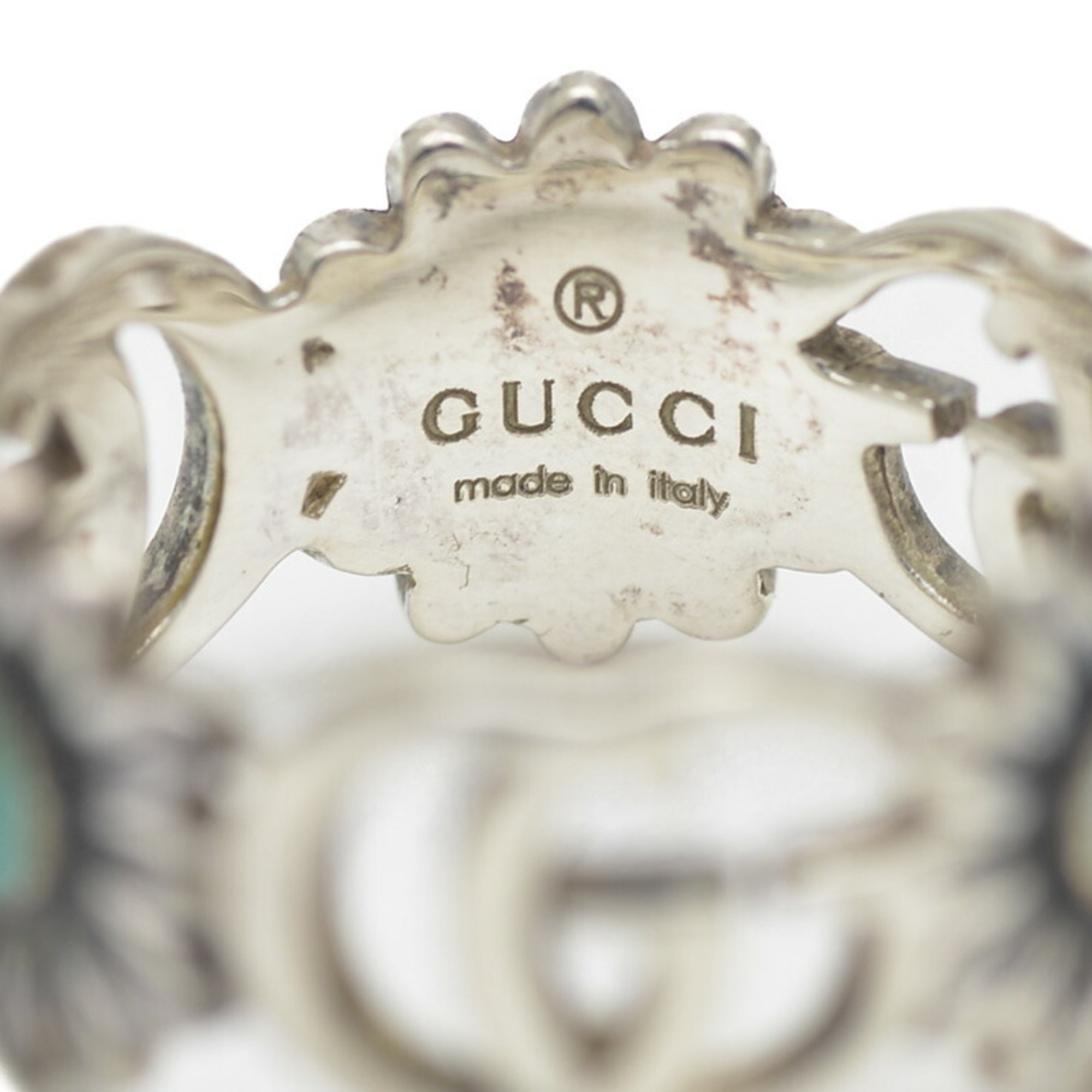 Gucci Double G Ring Flower Motif Silver SV925 527394