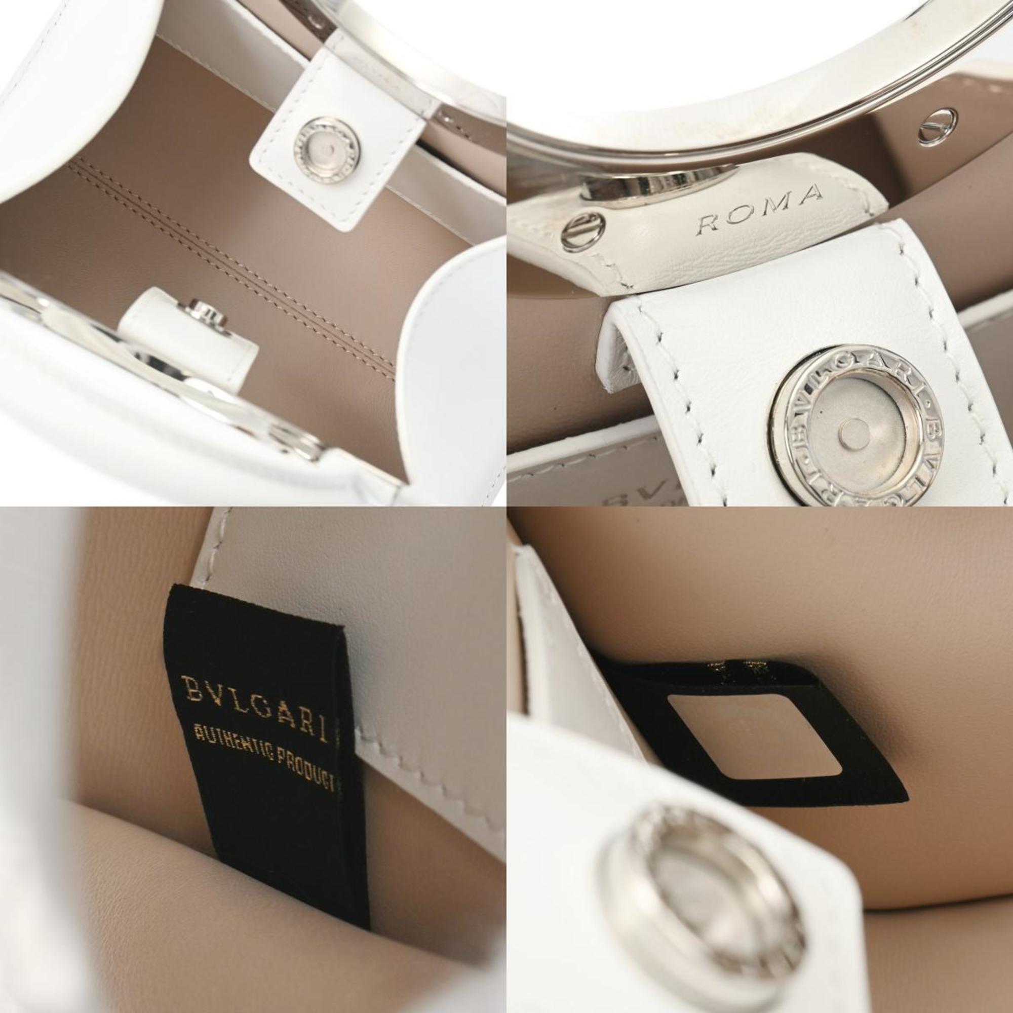 BVLGARI Bulgari Roma Bag White Women's Calfskin Handbag