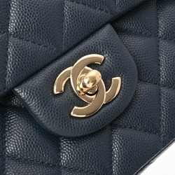 CHANEL Chanel Matelasse Chain Shoulder Double Flap 25cm Navy A01112 Women's Caviar Skin Bag