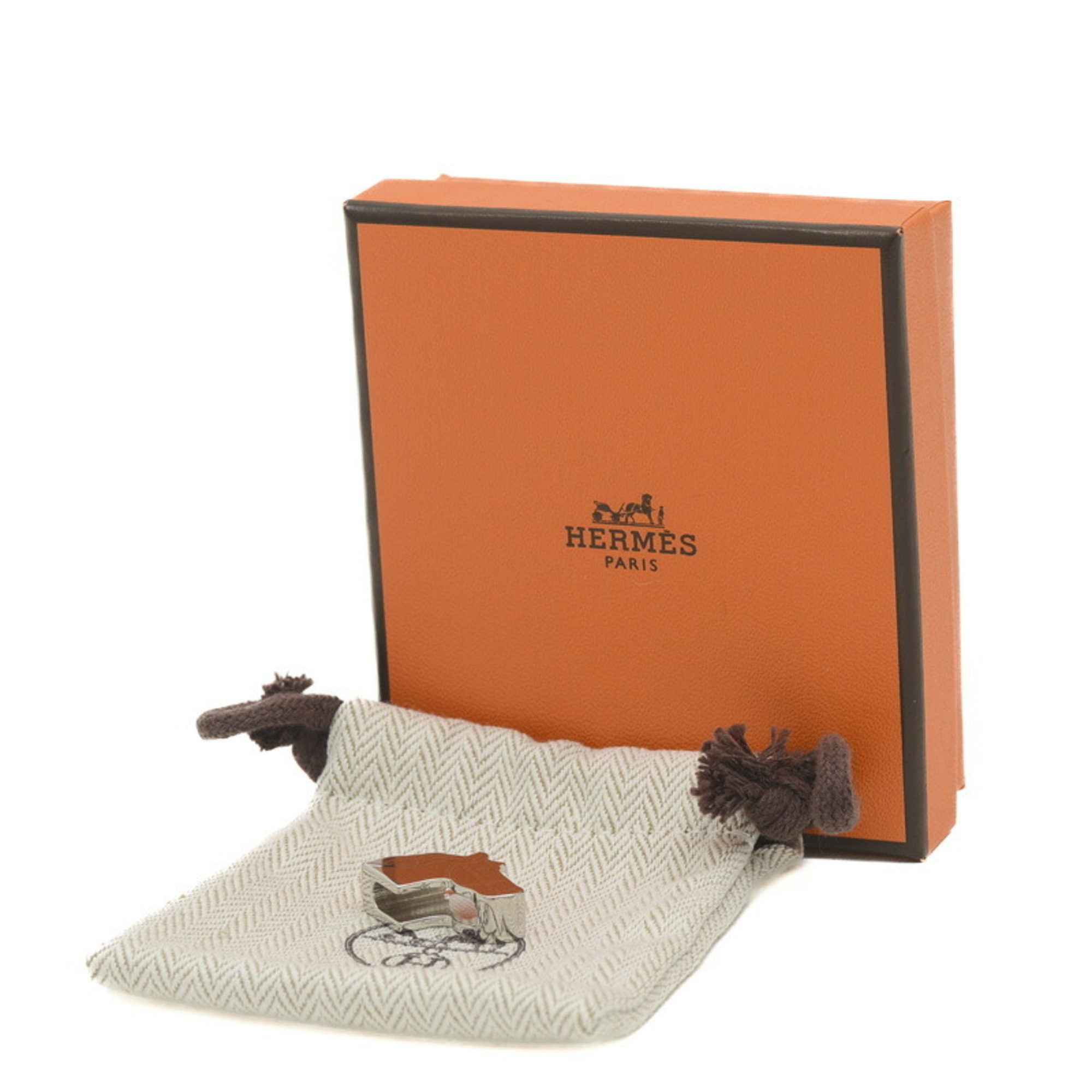 Hermes Twilly Ring Cadrige Horse Silver Brown Scarf