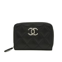 Chanel Matelasse Wallet/Coin Case, Lambskin, Black