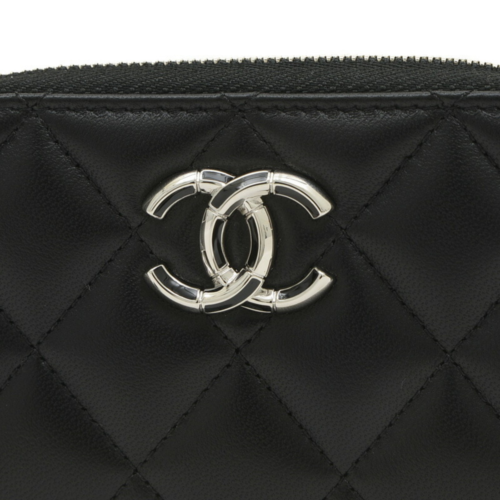 Chanel Matelasse Wallet/Coin Case, Lambskin, Black