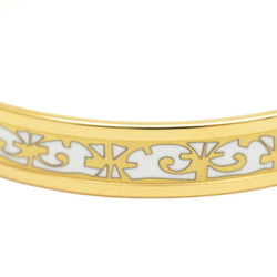 Hermes enamel PM bracelet Gadalquivir bangle gold white