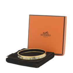 Hermes enamel PM bracelet Gadalquivir bangle gold white