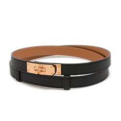 Hermes Kelly Belt Epson Black Rose W Engraved