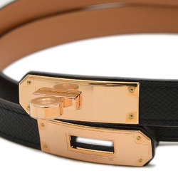 Hermes Kelly Belt Epson Black Rose W Engraved