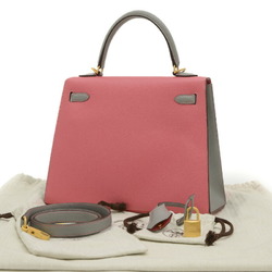 Hermes Kelly 25 Personal Handbag Rose Azalee Grimmette Matte A Stamp