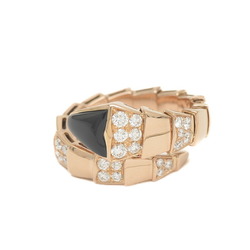 Bvlgari Serpenti Viper Ring Diamond Onyx K18PG M Size