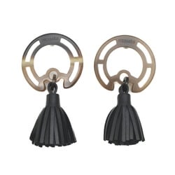 Hermes Trotter Buffalo Horn Earrings Black Grey