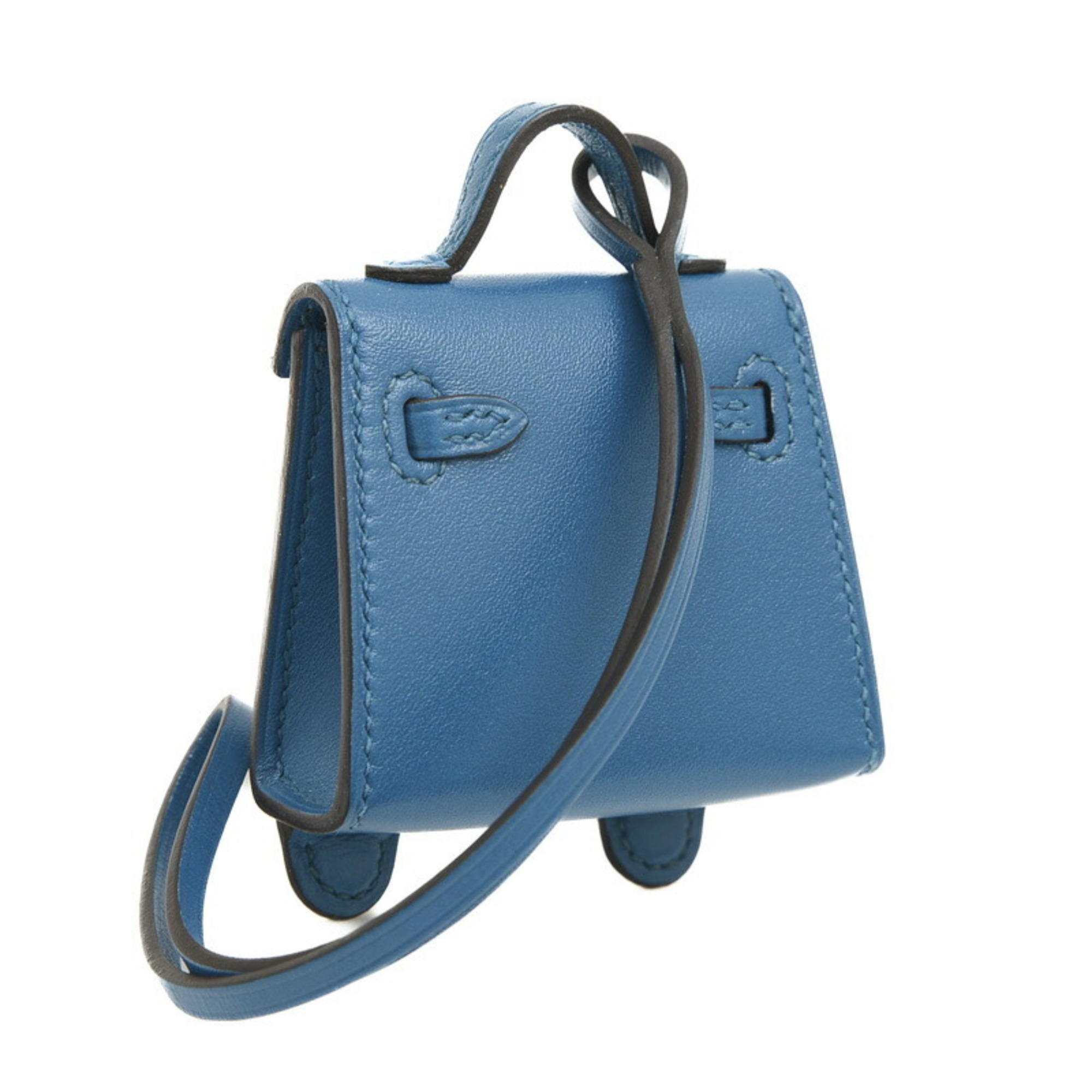 Hermes Kelly Doll Charm Tadelakt Blue Izmir