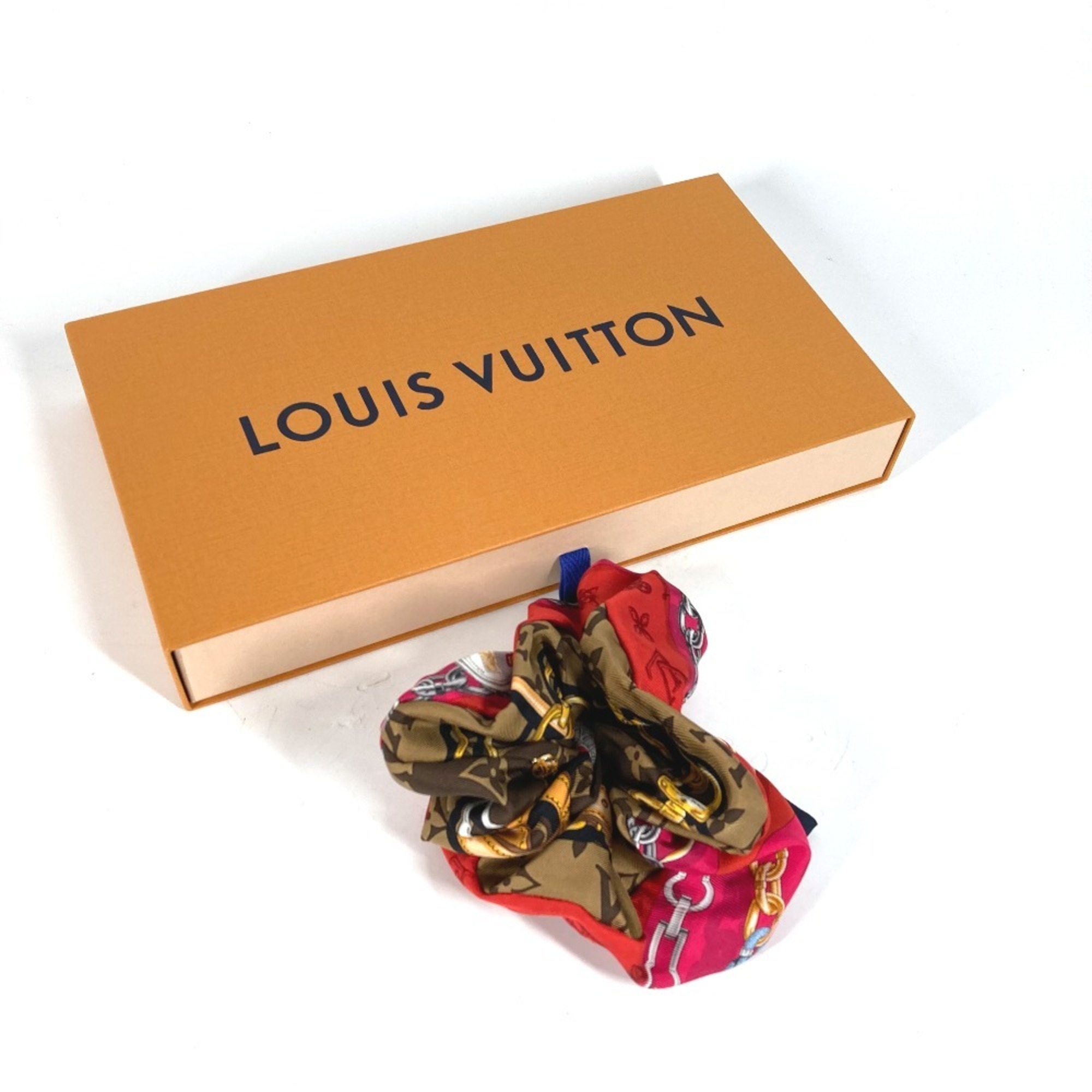 LOUIS VUITTON M76954 Monogram Scrunchie Toro Shoe Hair Tie Silk Women's Brown