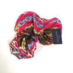 LOUIS VUITTON M76954 Monogram Scrunchie Toro Shoe Hair Tie Silk Women's Brown