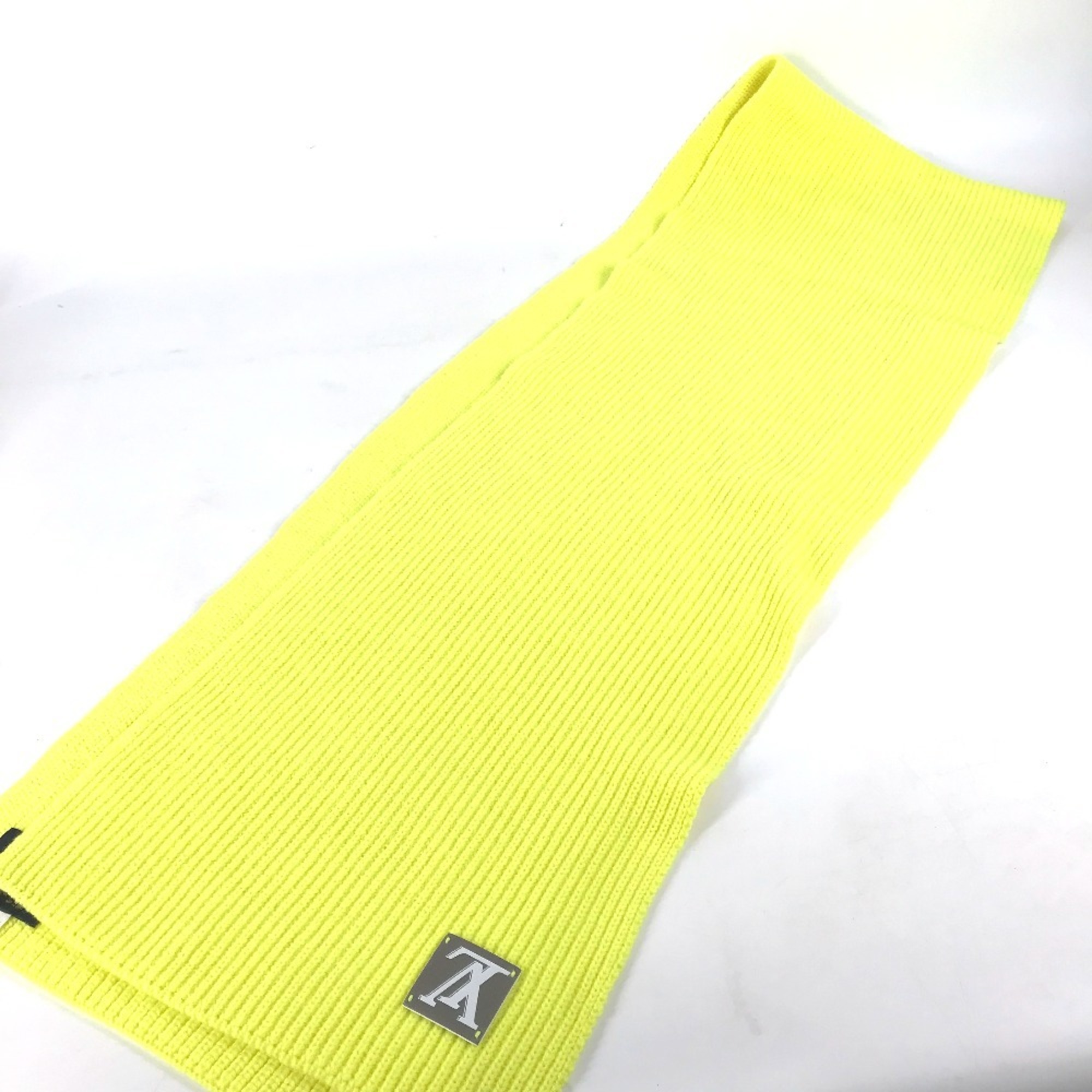 LOUIS VUITTON MP2302 Echarpe LV Upside Down Neon Scarf Wool Men's Yellow